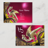 GOUDEN DRAGON ROOD FUCHSIA ROBIJN Monogram Visitekaartje (Voorkant / Achterkant)