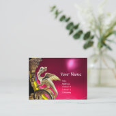 GOUDEN DRAGON ROOD FUCHSIA ROBIJN Monogram Visitekaartje (Staand voorkant)