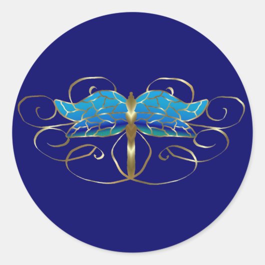 Gouden Dragonfly Tiara Stickers (Voorkant)