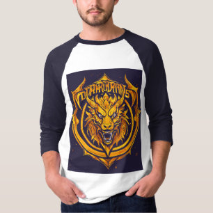 Gouden draken basketbal logo t-shirt
