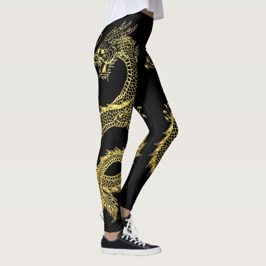 Gouden draken personaliseren achtergrondkleur leggings (Rechts)