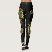Gouden draken personaliseren achtergrondkleur leggings (Achterkant)