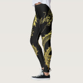 Gouden draken personaliseren achtergrondkleur leggings (Links)