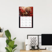 Gouden Drakenkalender 2026 – Herfstvuur Poster (Thuiskantoor)