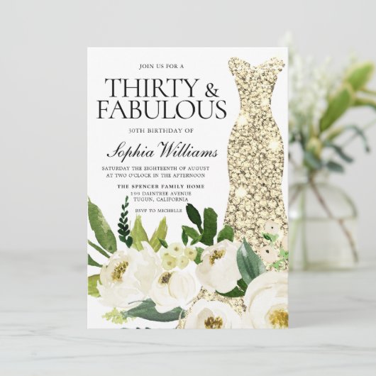 Gouden Dress Dertig en verbluffend 30e verjaardag Kaart (Staand voorkant)