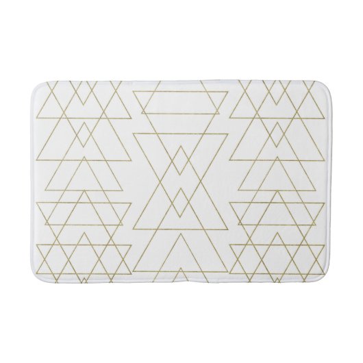 Gouden Driehoeken Chic Witte Moderne Glamour Badmat (Voorkant)