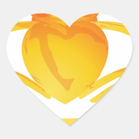 gouden driekleurring hart sticker (Voorkant)