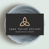 Gouden Drievuldigheidsknoop Keltisch symbool Visitekaartje