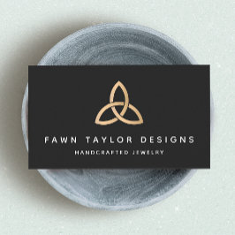 Gouden Drievuldigheidsknoop Keltisch symbool Visitekaartje