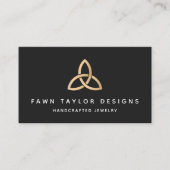 Gouden Drievuldigheidsknoop Keltisch symbool Visitekaartje (Voorkant)