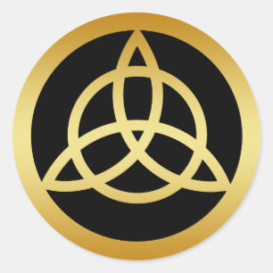 GOUDEN DRIEVULDIGHEIDSKNOOP RONDE STICKER