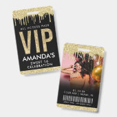 Gouden Drip Aanpasbare VIP All Access Badge (Voor- en achterkant)