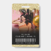 Gouden Drip Aanpasbare VIP All Access Badge (Achterkant)