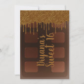 Gouden Drip Chocoladereep Sweet 16 Feest Kaart (Voorkant)