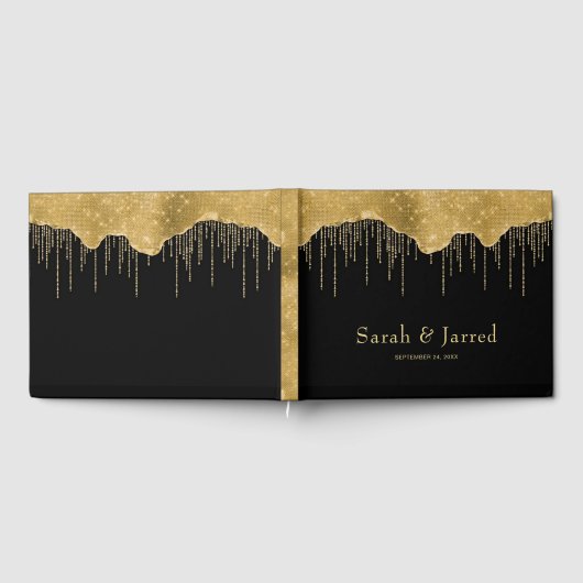 Gouden Drip Glitter Gastenboek (Volledig)