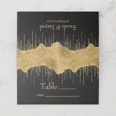 Gouden Drip Glitter Plaatskaartje (Buitenkant ongevouwen)