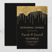 Gouden Drip Glitter Repetitie Kaart (Voorkant / Achterkant)