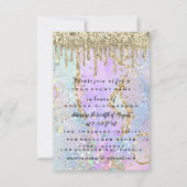 Gouden Drips Prinsessen Jurk Sweet 16th Holografis Kaart (Voorkant)