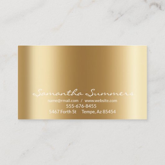 Gouden Drips Zwart Elegant Uniek Metaal look Visitekaartje (Achterkant)