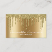 Gouden Drips Zwart Elegant Uniek Metaal look Visitekaartje (Voorkant)