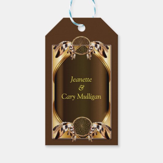 Gouden dromenvanger banner cadeaukaart cadeaulabel (Voorkant)