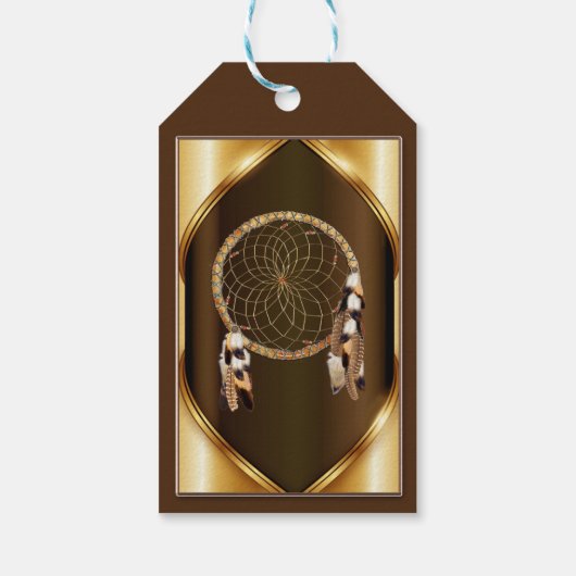 Gouden dromenvanger banner cadeaukaart cadeaulabel (Achterkant)