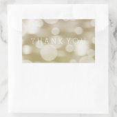 Gouden dromerige bokeh ombre dank u rechthoekige sticker (Tas)