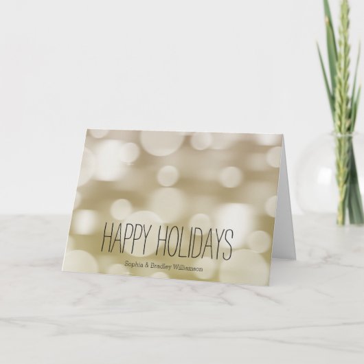 Gouden Droom Bokeh Feestdagen Kaart (Voorkant)