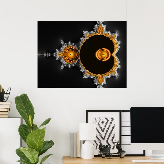 Gouden droom. De beroemde volledige Mandelbrot set Poster (Thuiskantoor)