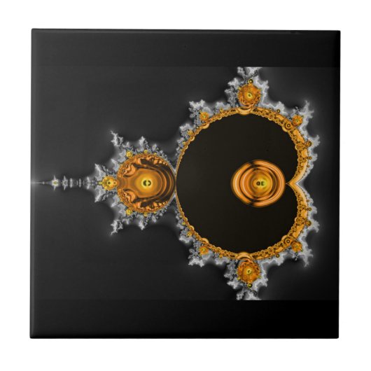 Gouden droom. De beroemde volledige Mandelbrot set Tegeltje (Voorkant)