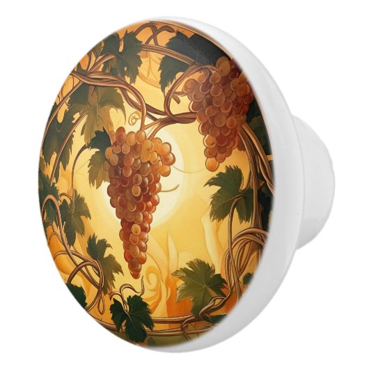 Gouden Druiven Keramische Knop (Rechts)