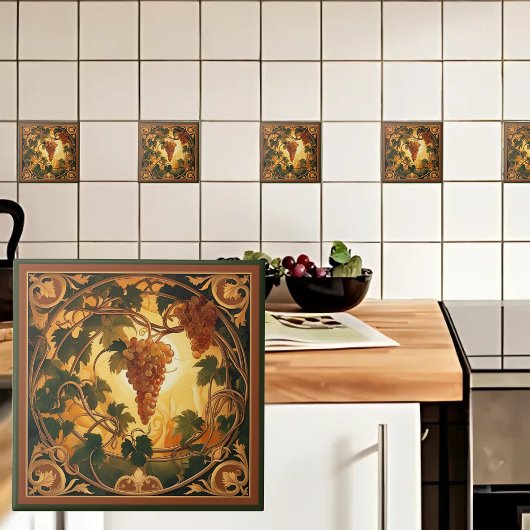 Gouden druiven tegeltje