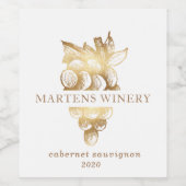 Gouden druiven Wijnmakerij Wijn Business Etiket (Enkel label)