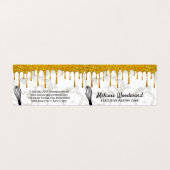 Gouden druppel | Goud marmer en whisk Visitekaartje (Buitenkant ongevouwen)