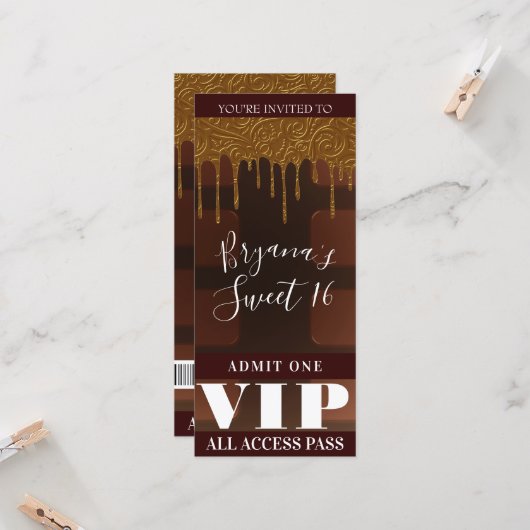 Gouden Druppel Verpakking Chocoladereep Feest VIP (Voorkant / Achterkant in situ)
