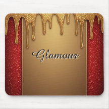 Gouden druppelende glitterframe op rode glinsteren