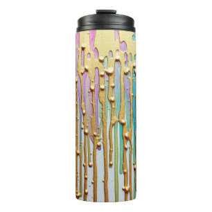 GOUDEN DRUPPELPATROON MET FELLE KLEUREN THERMOSBEKER