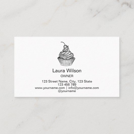 Gouden druppels cake crème chocolade snoepjes bakk visitekaartje (Achterkant)