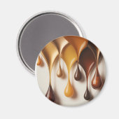 Gouden Druppels - Luxe Vloeibare Kunst - Magneet (Voorkant / Achterkant)