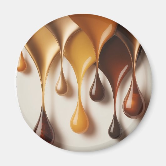 Gouden Druppels - Luxe Vloeibare Kunst - Magneet (Voorkant)