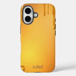 Gouden druppels met warme gradiëntgloed iPhone 16 hoesje