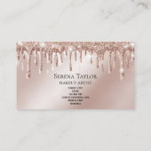 Gouden druppels wimpers schoonheid make-up meisje  visitekaartje (Achterkant)