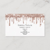 Gouden druppels wimpers schoonheid make-up meisje visitekaartje (Achterkant)