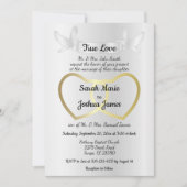 Gouden Dual Heart Wedding Kaart (Voorkant)