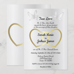 Gouden Dual Heart Wedding Kaart