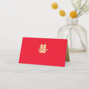 Gouden Dubbel Geluk Chinees Huwelijk Plaatskaartje
