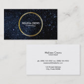 Gouden dubbele ring / nachtelijke hemel visitekaartje (Voorkant / Achterkant)
