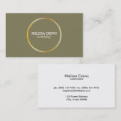 Gouden Dubbele Ring (olijfgroen) Visitekaartje (Voorkant / Achterkant)