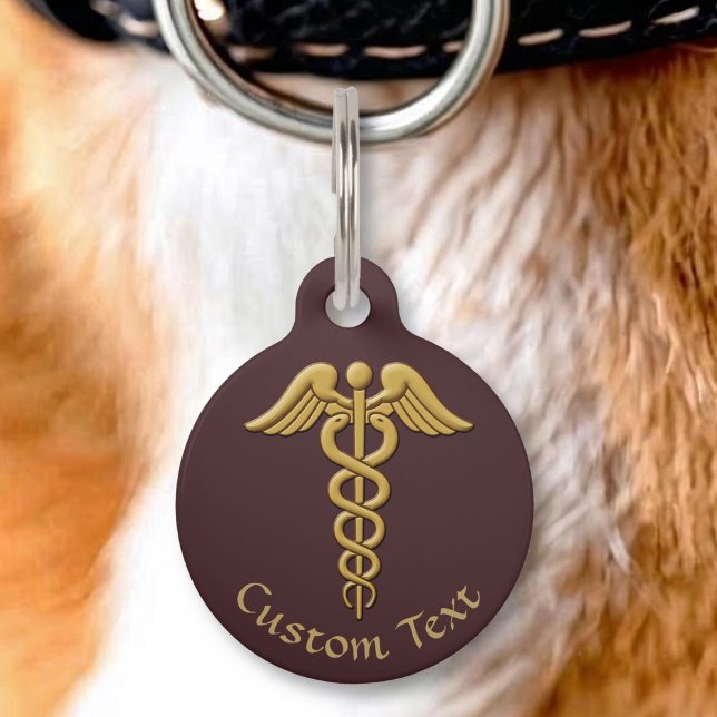 Gouden Dubbele Slang Caduceus Huisdierpenning (Creator heeft geüpload)