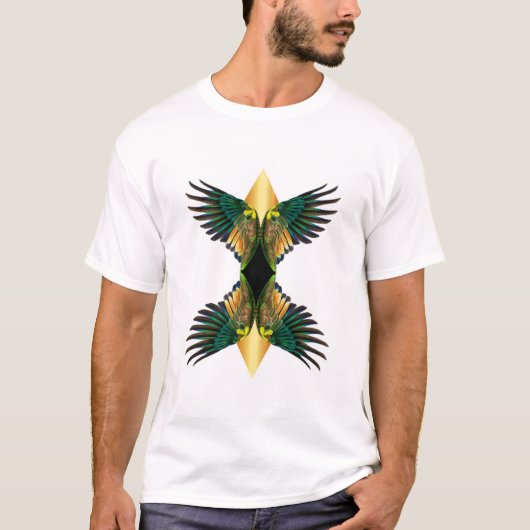 Gouden dubbele vleugels Diamond Design T-shirt (Voorkant)